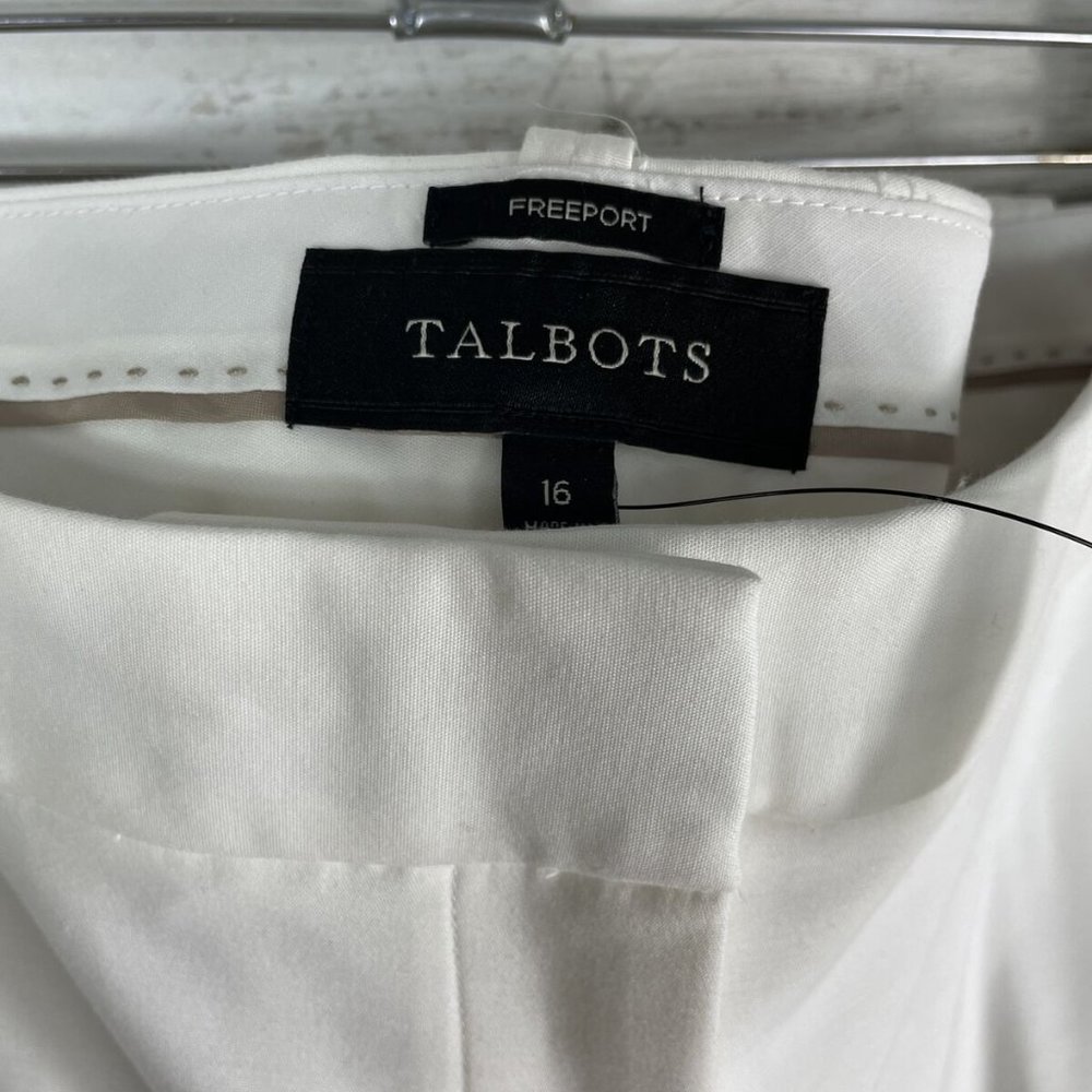 Talbots Freeport White Women's Trouser Dress Pants Pleated Front Plus SZ16 NWT - Picture 9 of 9